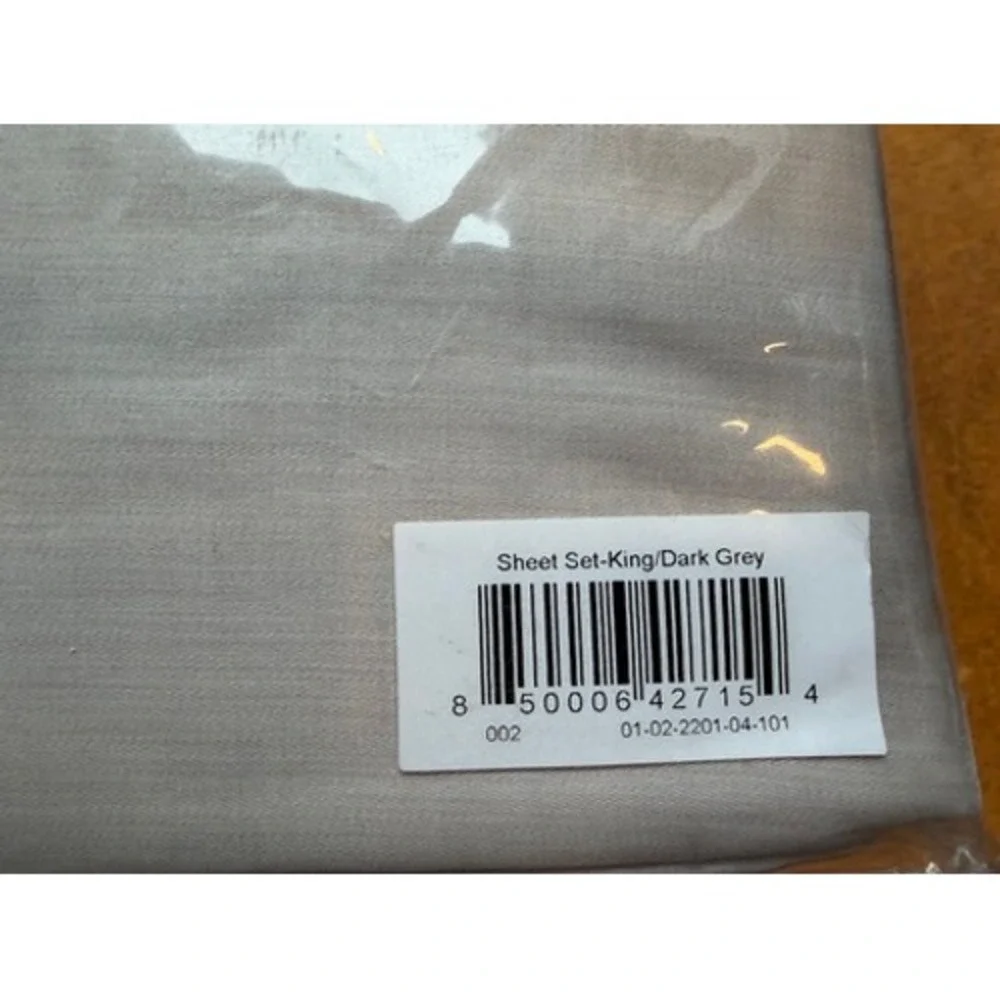 Buffy Breeze Sheet Set King Dark Grey Bedding New
